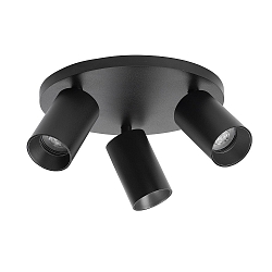 Loftlampe SPOTON CIRCLE 3 3-flammer GU10 IP20, sort