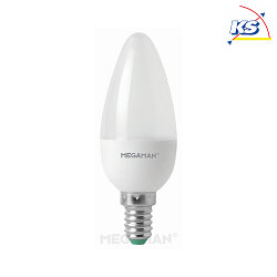 LED candle shape lamp C35, E14, 3.8W 2800K 250lm CRi >90, dimmable, frosted