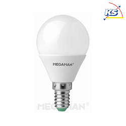 LED drop shape lamp P45, E14, 5W 2800K 470lm, dimmable, frosted