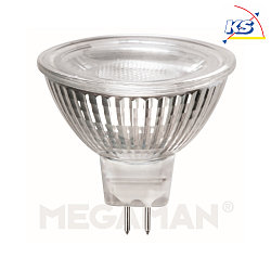 LED MR16 glass reflector lamp, 12V AC, GU5.3, 5.5W 2800K 390lm 36