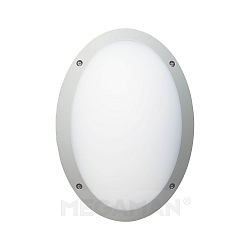 Outdoor surface mounting LED luminaire FONDA, IP66 IK10, OVAL, 32.8 x 23.5cm, 10.5W 4000K 800lm, vandalism protected, silver