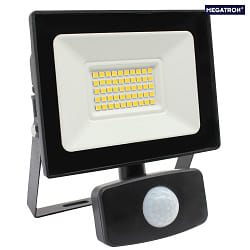 LED Floodlight ISPOT M, 18W, 2600lm, 4000K, IP54,  incl. PIR sensor, black