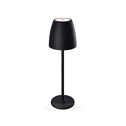 Batteri bordlampe TAVOLA up / down, d�mpbar IP54, sort, hvid mat d�mpbar