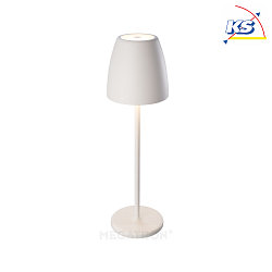 battery table lamp TAVOLA up / down, dimmable IP54, white, white matt dimmable