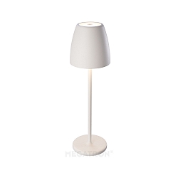 Batteri bordlampe TAVOLA up / down, d�mpbar IP54, hvid, hvid mat d�mpbar