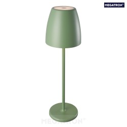 battery table lamp TAVOLA up / down, dimmable IP54, green, white matt dimmable