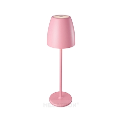 Batteri bordlampe TAVOLA up / down, d�mpbar IP54, pink, hvid mat d�mpbar