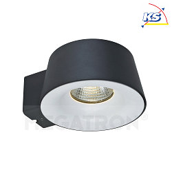 Outdoor LED wall spot SIBU, IP54, 10W 3000K 750lm, glare free, anthracite / reflector white