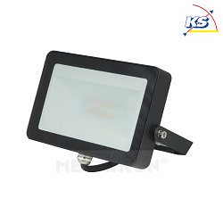 Outdoor LED RGB/W floodlight, IP65, 10W RGB/3000K 1000lm 100, remote-dimmable, with swiveling bracket