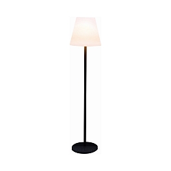 OUtdoor floor luminaire DANNA, IP44, height 150cm, E27 max. 15W, incl. RGB LED (LM85194), black / satined, round shade