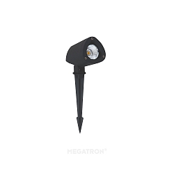 LED ground spike luminaire GARTIA M, IP65, 7.5W 3000K 650lm 38�, anthracite, incl. 150cm H05RN-F + plug