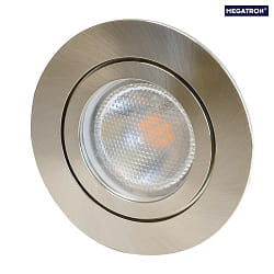 ceiling recessed luminaire round, rigid GU10 IP20, brushed iron dimmable