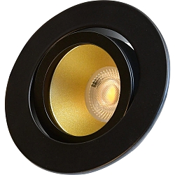 Indbygnings loftlampe DECOCLIC rund, svingbar IP20, guld, sort d�mpbar