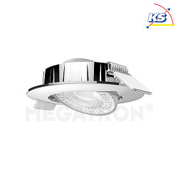 LED recessed luminaire SLIMO DL, IP20, opening  6.8cm, 6W 3000K 450lm 38, tiltable 28, incl. driver, silver