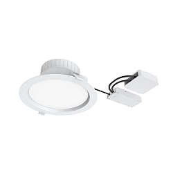 Indbygnings loftlampe FILA DALI DF 100° Ø 225MM rund, stiv, DALI styrbar, omskiftelig, med diffuser IP54, hvid mat