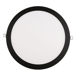 Indbygget downlight LED PANEL FLAT 300 R SCCT DIM C rund, CCT Switch IP44, sort d�mpbar