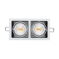 Indbygningslampe LED MINI KARDAN E2 BIO 2-flammer, svingbar, d�mpbar IP40, klar, sort, titan d�mpbar 14W 1000lm 4000K CRI 97