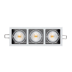 Indbygningslampe LED MINI KARDAN E3 BIO 3-flammer, svingbar, d�mpbar IP40, klar, sort, titan d�mpbar 21W 1650lm 3000K CRI 97