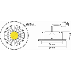 Downlight A 5068 T FLAT stiv IP44, nikkel b�rstet d�mpbar