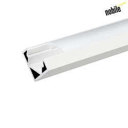 Aluminium Hjrne Profil 2 OP, 200cm, til LED Strips op til 12 mm, hvid matt