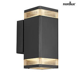 Nordlux Væglampe ELM Up/Down Udendørslampe IP44, højde 23.5cm, 2x GU10, kan tilsluttes parallelt, sort