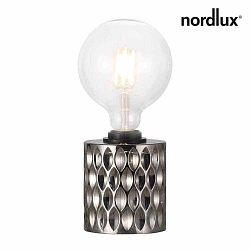 Nordlux Bordlampe HOLLYWOOD, højde 12.8cm, skærm Ø 10.8cm, E27, Røgglas / sort
