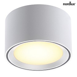 Nordlux LED Loftlampe FALLON, højde 6cm, Ø 10cm, 8.5W 2700K 500lm 110°, MOODMAKER Dimmer, hvid