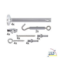 Accessories for Wire system 12V WIRE SYSTEM L&E Spann assembly set, 4 Deflector, 165mm, chrome