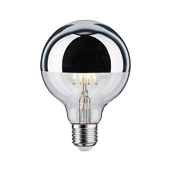 Top spejl lyskilde globeformet DECO GLOBE G95 LED SILVER DIM G95 klar E27 6,5W 600lm 2700K CRI >80 d�mpbar