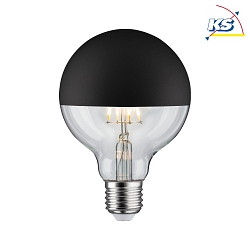 LED Deco Globe G95 Top mirrored Lamp BLACK MATT, 230V, E27, 6.5W 2700K 600lm
