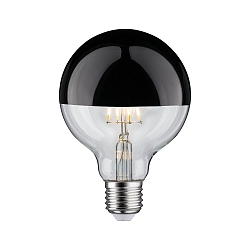 Top spejl lyskilde globeformet DECO GLOBE G95 LED BLACK CHROME DIM G95 klar E27 6,5W 600lm 2700K CRI >80 d�mpbar