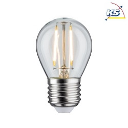 LED Filament Drop lamp P45, 230V, E27, 2.6W 2700K 250lm, not dimmable, glass clear
