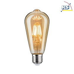 LED Filament Edison Lamp ST64, 230V, E27, 6.5W 2500K 680lm, gold glass clear