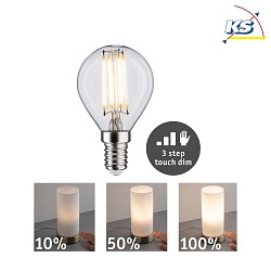 LED Filament Drop Lamp P35, 230V, E14,  5W 2700K 432lm, 3-step dimmable, clear
