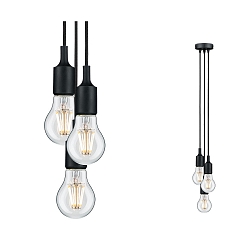 Pendel NEORDIC KETIL 3-flammer E27 IP20, sort d�mpbar