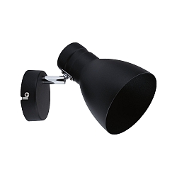 Spot DAVY 1-flamme E27, chrom, sort mat d�mpbar
