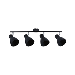 Spot DAVY 4-flammer E27, chrom, sort mat d�mpbar
