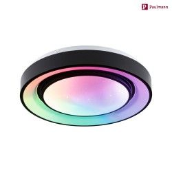 wall and ceiling luminaire RAINBOW DYNAMIC small, tunable white, RGB IP20, black, white dimmable
