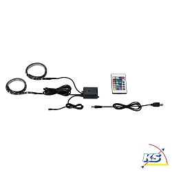 LED Strip USB STRIPE, med USB forbindelse, 2x50cm, RGB, 2,5W, 5V, sort