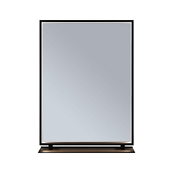 Spejl med belysning MIRO 45 X 60CM firkantet, tunable white, med hylde IP44, sort mat 