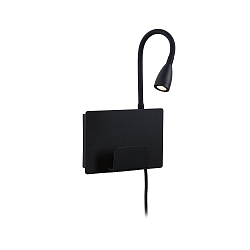 reading lamp HALINA LED with USB connection IP20, black 