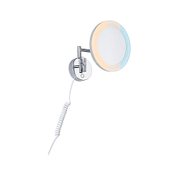 Spejl med belysning MASUA IP44 - 3X ZOOM 3-fold, rund, med fleksibel arm, CCT Switch, vipbar IP44 / IP20, chrom 