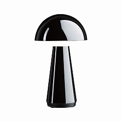 Batteri bordlampe ONZO med USB tilslutning, med touch-d�mper IP44, blank, sort d�mpbar