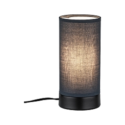 Bordlampe PIA cylindrisk, med afbryder E14, gr�, sort mat d�mpbar