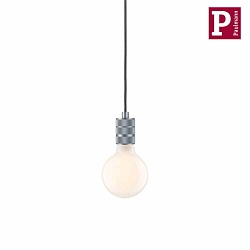 pendant luminaire NEORDIC TILLA with switch, with plug E27 IP20, aluminium, grey dimmable