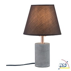 Paulmann Table lamp Neordic Tem 1 flame with fabric shade white/copper/concrete