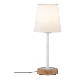 Paulmann Bordlampe Neordic Stellan 1-flamme med tekstil sk�rm hvid/tr�