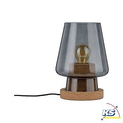 Paulmann Neordic Iben Table lamp E27, max. 20W smoked glass cork