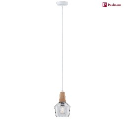 pendant luminaire NEORDIC YLVIE E27, wood, clear dimmable