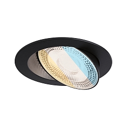 spot AUMUS round, set of 1 IP20, black matt dimmable